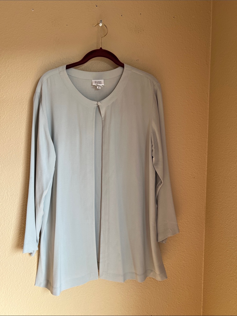 Eileen Fisher Easy Elegance Button Top Silk Tunic M Preowned with light spotting